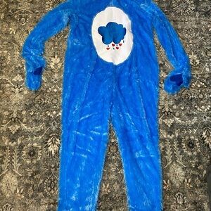 Grumpy Care Bears Blue Plush Hooded 1 Piece Costume‎ Cosplay Unisex Adult Medium